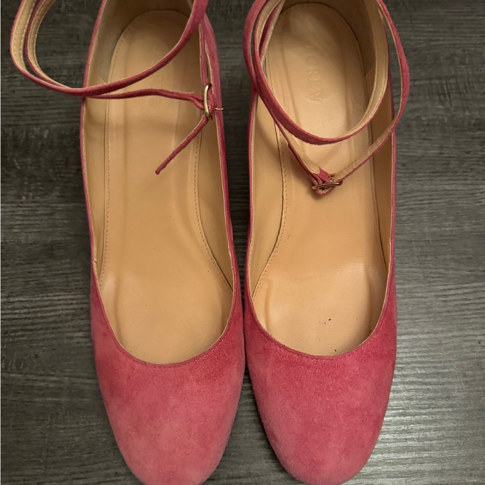 J. Crew Pink Suede Mary Jane Pump - Size 11